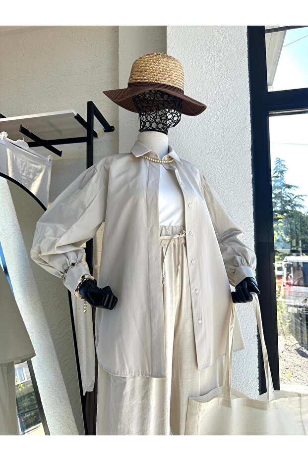 Line Gömlek Bej - 4