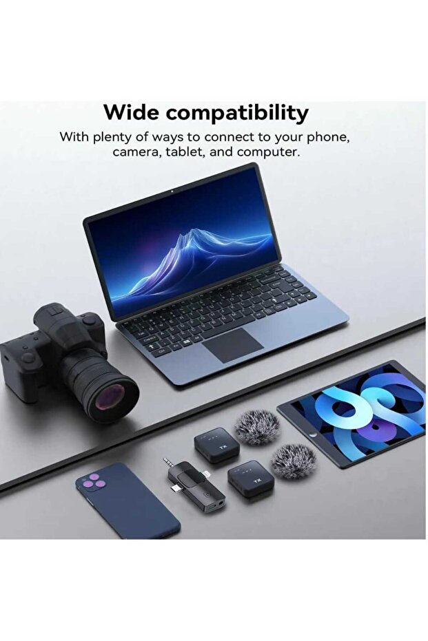 3-in-1 Wireless Lavalier Microphone for iOS and Android Devices with 3.5mm Jack for Recording Interviews and Videos - 4