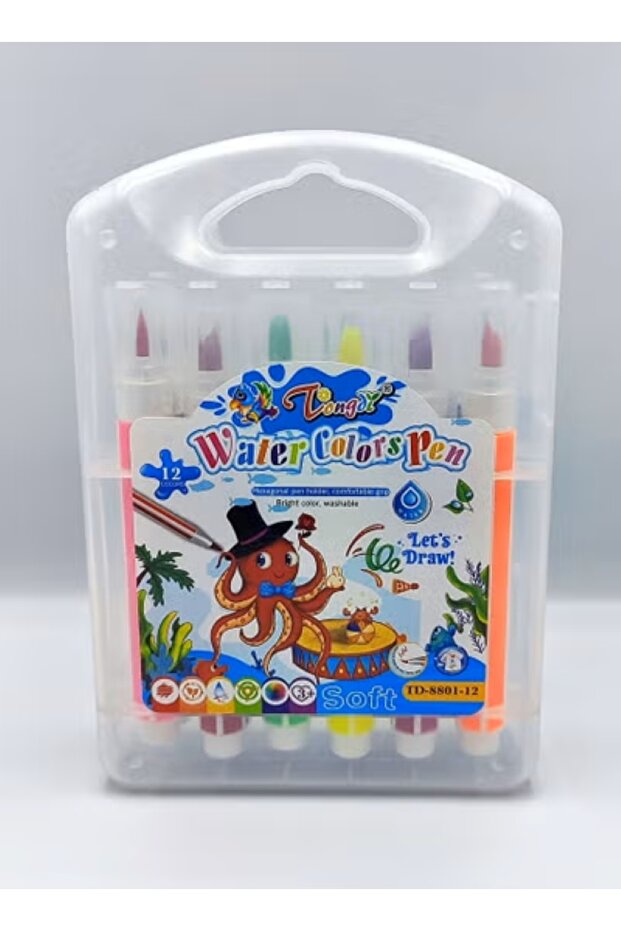 Water Color Pen Set 12 Washable Markers for Kids Washable Watercolor Pen Set 12 Colors