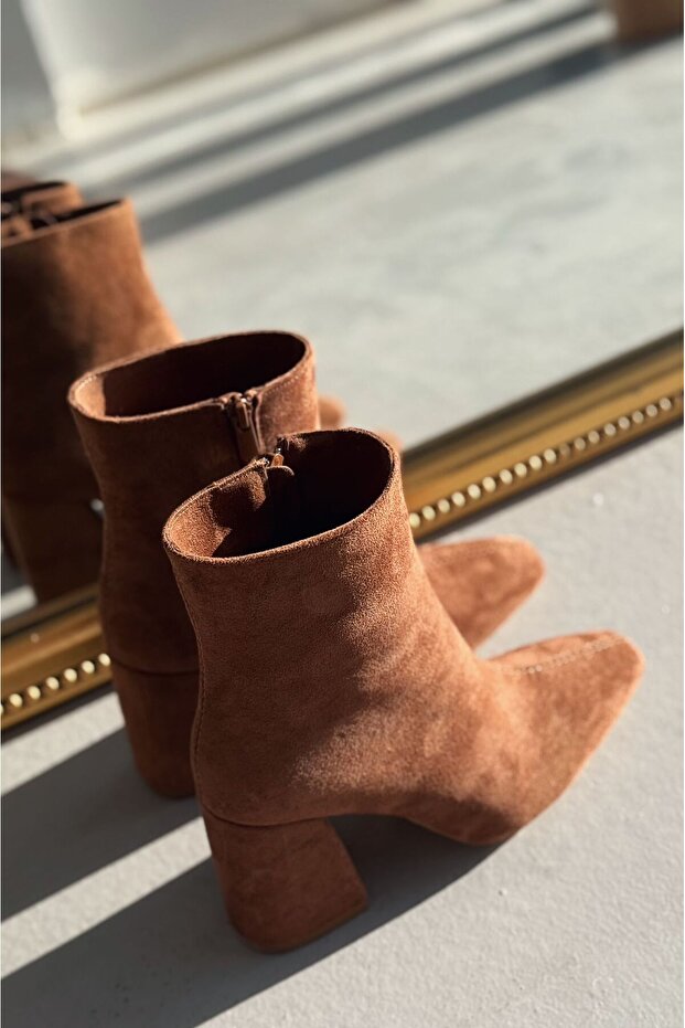 Larsew Süet Taba Yüksek Topuklu Bot - 6