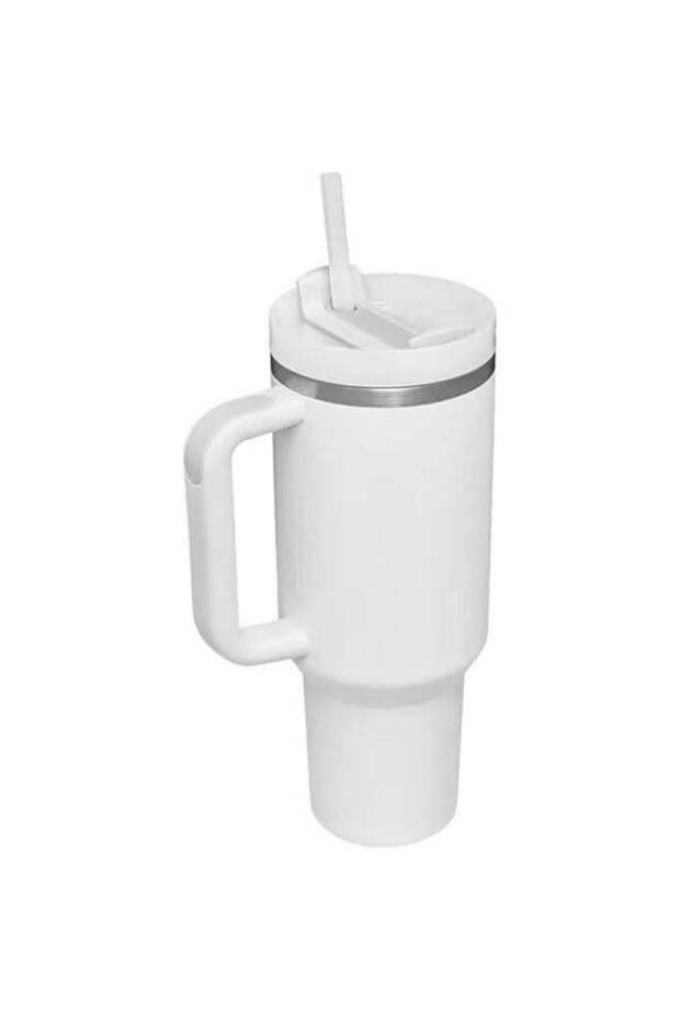 40 OZ Insulated tumbler with straw, Double Vacuum Stainless Steel Water Bottle for Home, Office or Car - Iced Coffee Cup Reusable,Thermos Travel Coffee Mug,Keep Hot/Cold for Hours