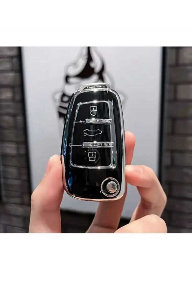 For Audi A1 A3 8P 81 A4 A5 B6 B7 B8 A6 A7 C5 C6 4F Q3 Q5 Q7 Nano Key Protect Case Black Silver Color
