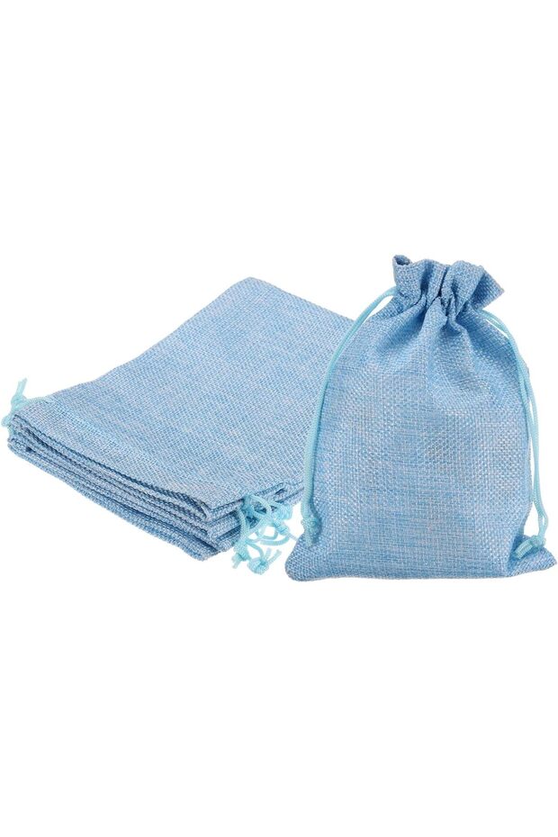 5pcs Small Burlap Bags with Drawstring, 5" x 7" Gift Bag Jewelry Pouches for Wedding Party Presents