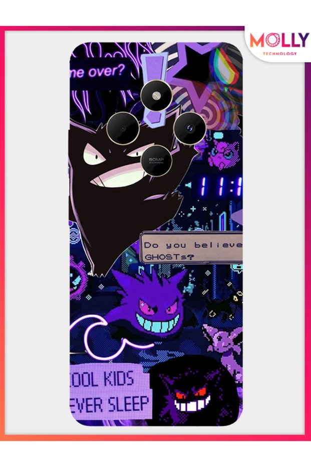 حافظة سيليكون بنمط Midnight Glitch باللون الأسود لهاتف Xiaomi Redmi 14C 4G