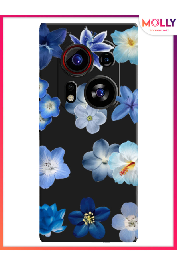 حافظة سيليكون بنمط بتلات أزور سوداء لهاتف Tecno Phantom X2 Pro