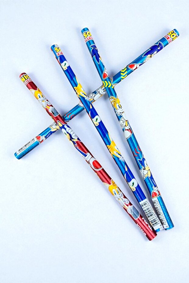 Sonic Figured Pen 3 Pieces Sonic Pencil Children's Pencil