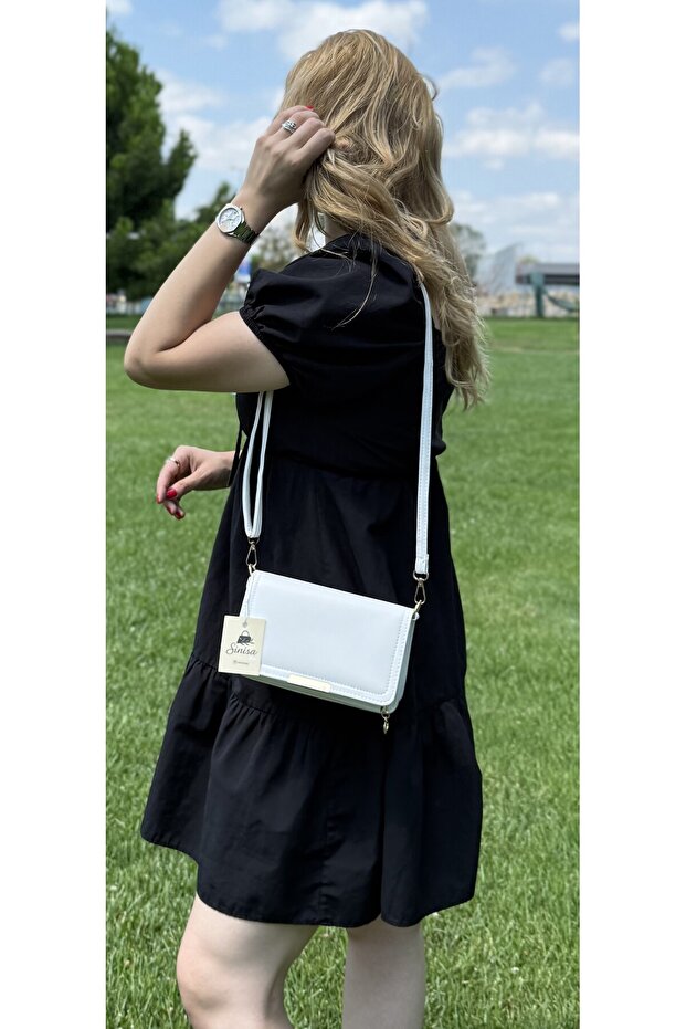 Women's Shoulder Bag with Wallet and Card Holder Detail