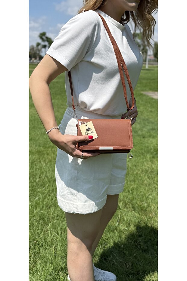 Women's Shoulder Bag with Wallet and Card Holder Detail