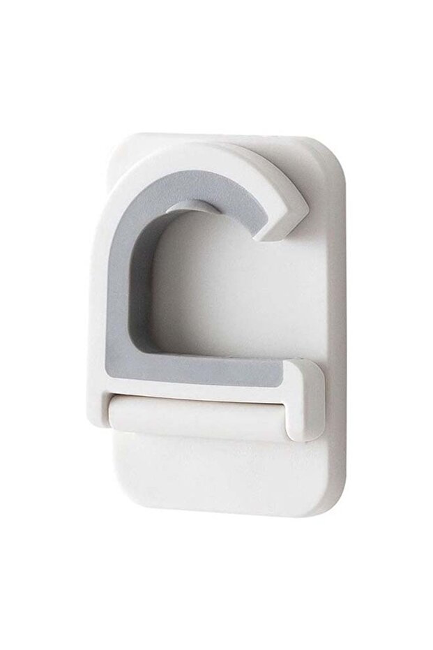 Self Adhesive Wall Mounted Mop Hanger White 5x5.5x7cm