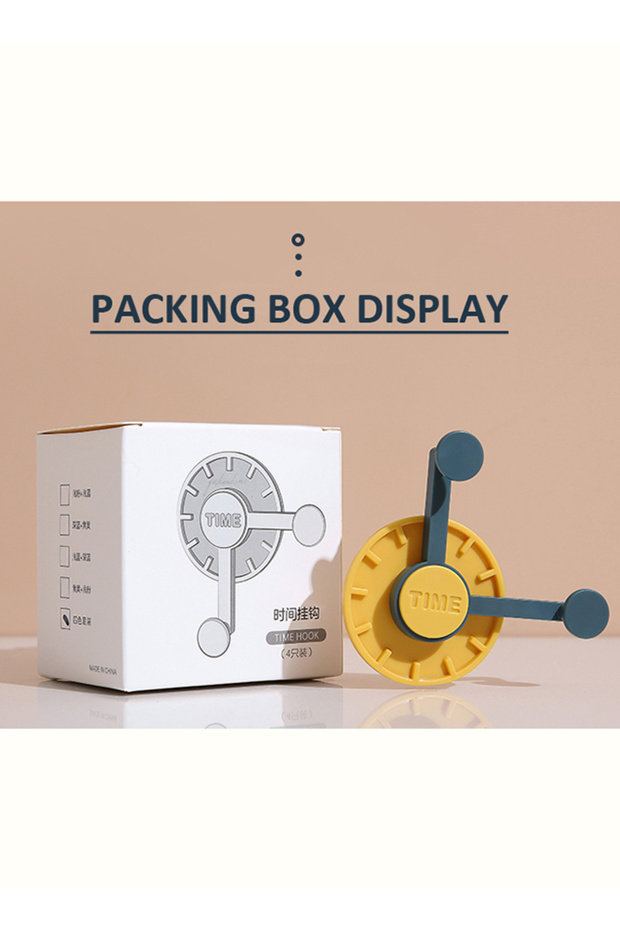 Multi Purpose Creative Clock Hook Yellow 5x7.3cm - 7