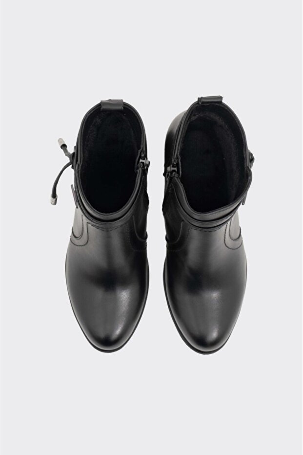 Hakiki Deri Fermuarlı Kadın Bot - 4