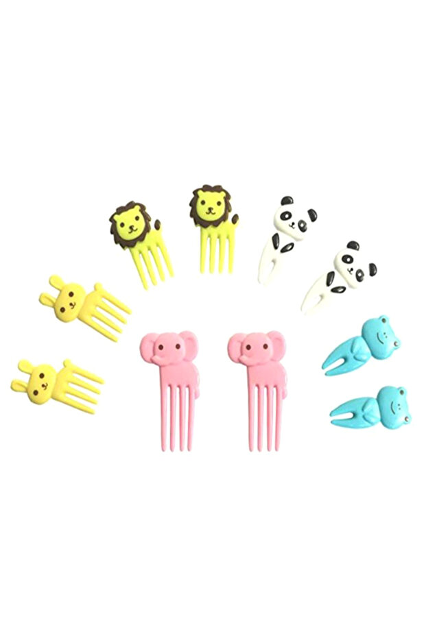 10-Piece Animal Farm Fruit Fork Set Multicolour