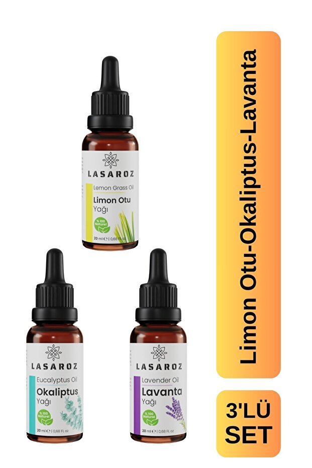 Lemon Balm Oil Lavender Oil Eucalyptus Oil 3x20 ml Value Set