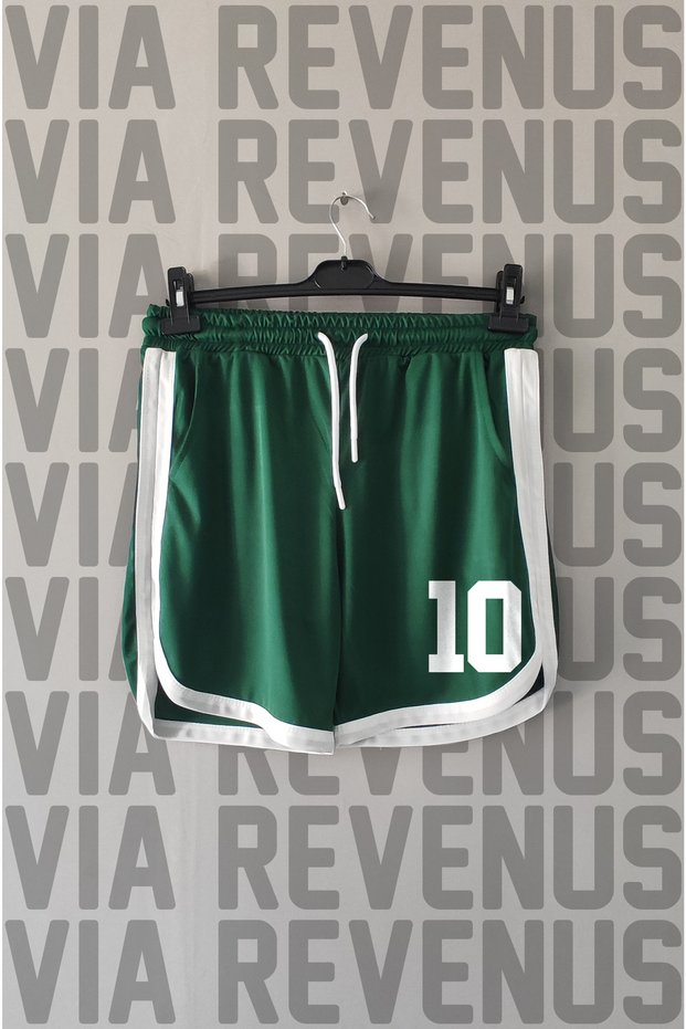Number 10 Printed Jersey Sports Training Shorts with Piping Detail