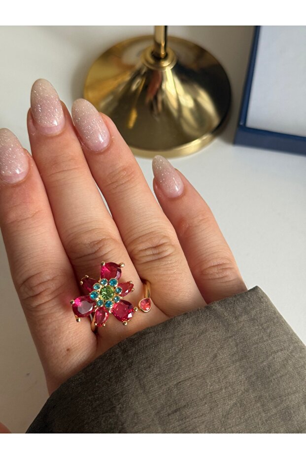 خاتم زهرة مرصع بالأحجار - 1