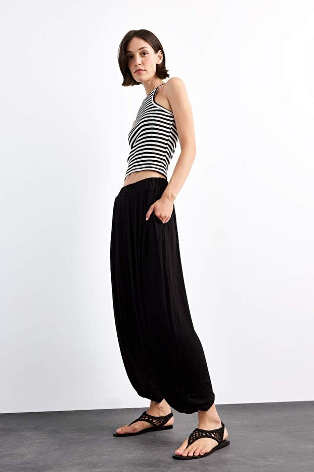 Baggy Fit Normal Bel Jogger Paça Bilek Boy Modal Pantolon G0671AX25SM - 2