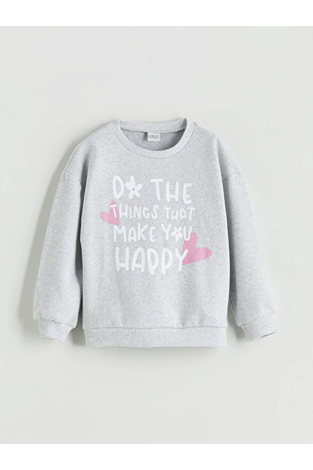 LCW ECOGri Bisiklet Yaka Kız Çocuk Pijama Takımı - 2