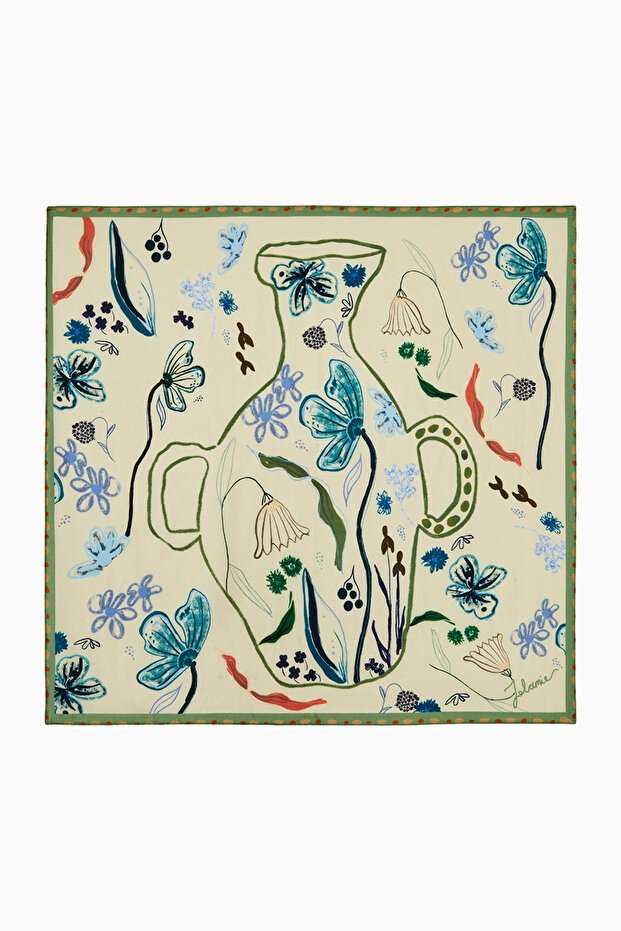 مزهرية وشاح مودال منقوشة - أصفر - 5