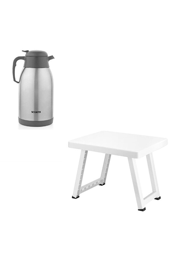 Steel Thermos 2 Liter Gray Color and Plastic Folding Coffee Table