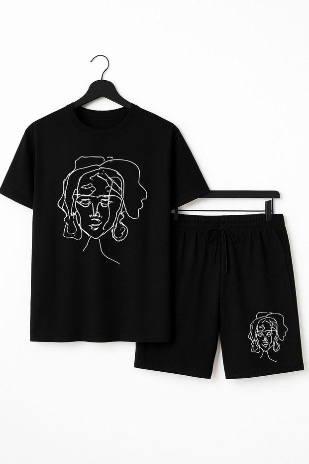 Women / Girl T-Shirt Shorts Striped Women Printed