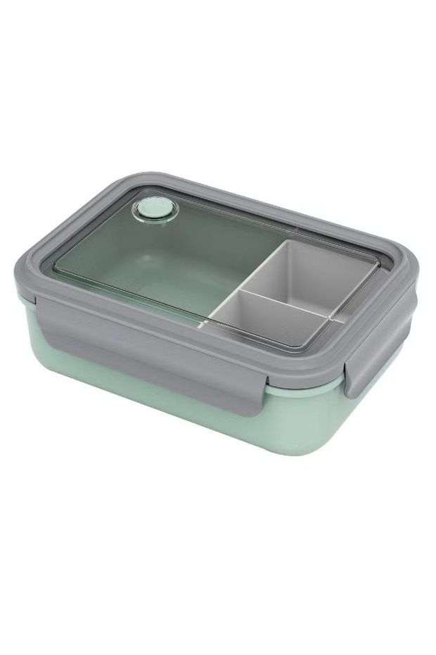صندوق غداء مستطيل مع حاجز قابل للإزالة - أخضر نعناعي - 1