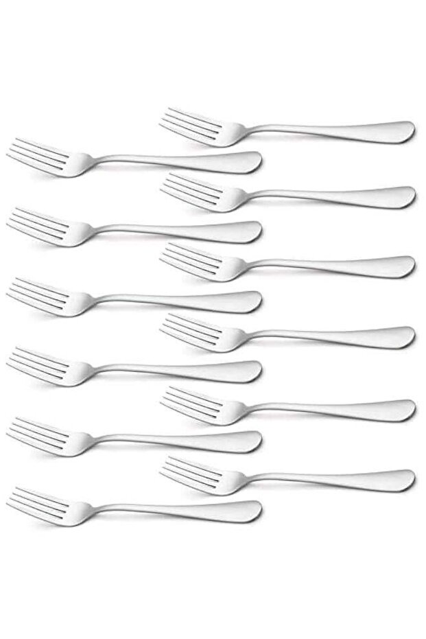 Forks Silverware, Dinner Forks 8 Inches, Forks Set of 12 Premium Food Grade Stainless Steel Forks for Home Kitchen Party Restaurant, Mirror Polished