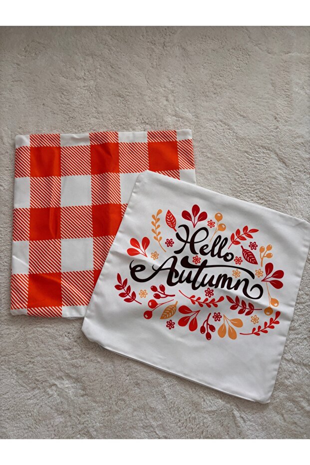 2 Pcs Autumn Autumn Orange Throw Pillow Cover 43X43 cm Zipper Decoration Balcony