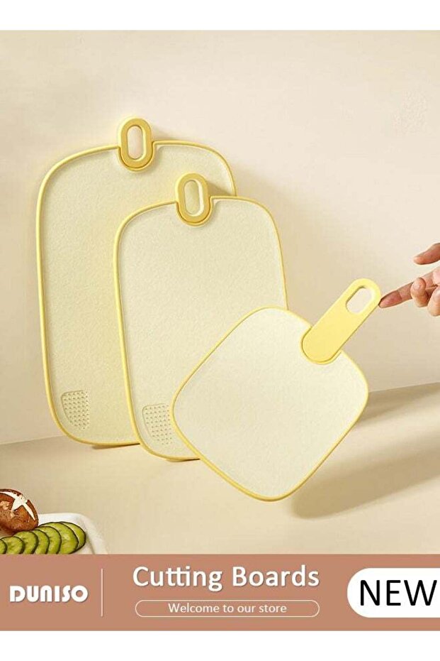 3 Pack Cutting Boards for Kitchen,Kitchen Chopping Board,Different Sizes & Non Slip Handles Cutting Board Set, BPA Free, Dishwasher Safe, Plastic Cutting Boards for Meat, Vegetables, Fruits
