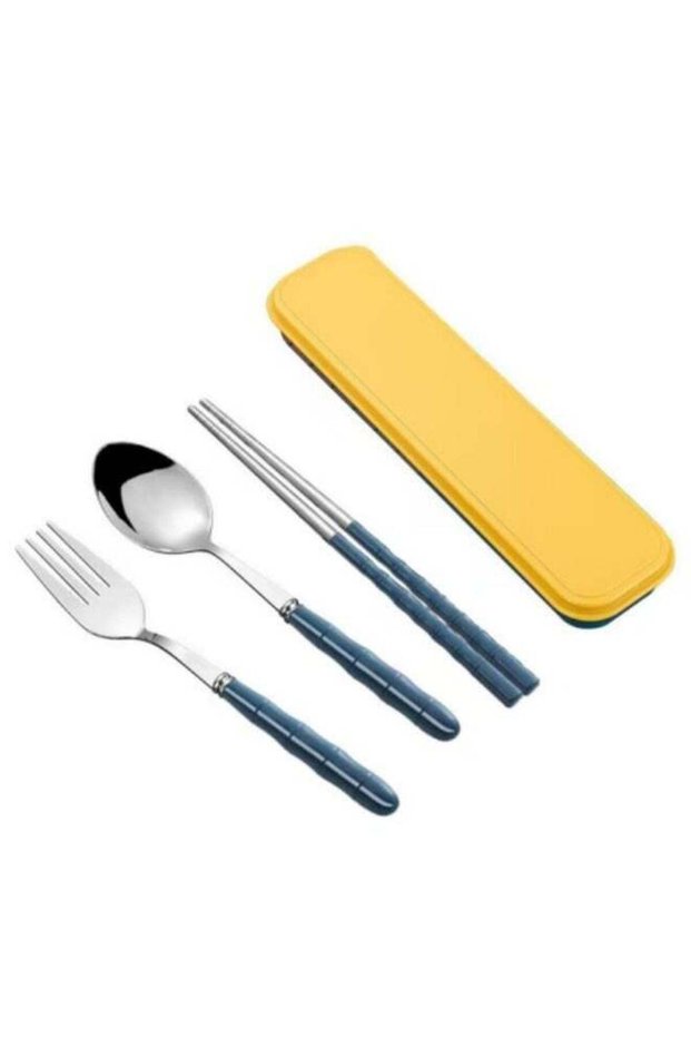 4PCS Portable Cutlery Set Chopsticks Spoon Fork Set Cutlery Set With Box