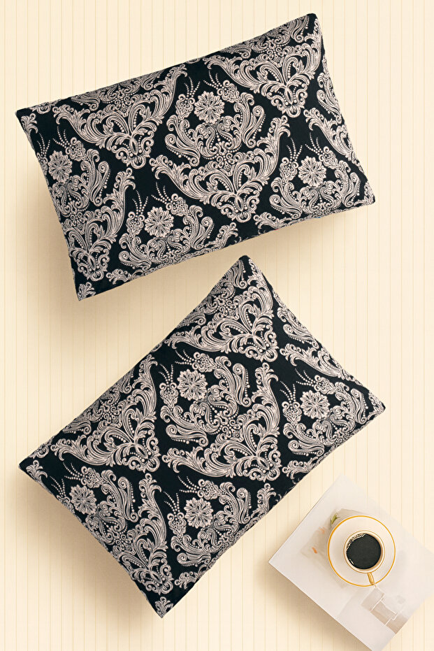 |   Pattern |   Ranforce 2-Piece Pillowcase Set |   Damask Beige - 1