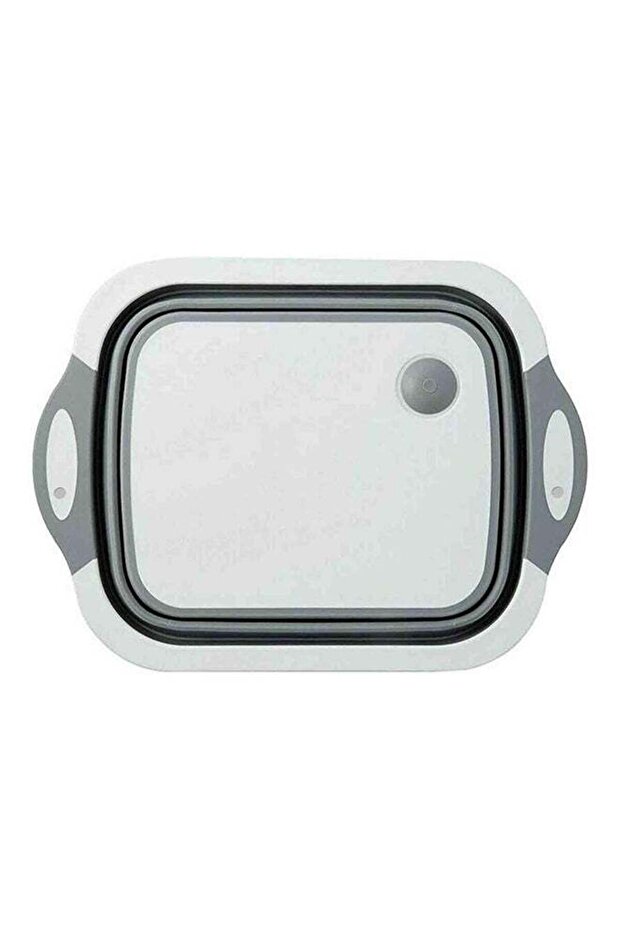 Multi-Function 3-in-1 Foldable Collapsible Cutting Board Grey/White 40x30x25cm