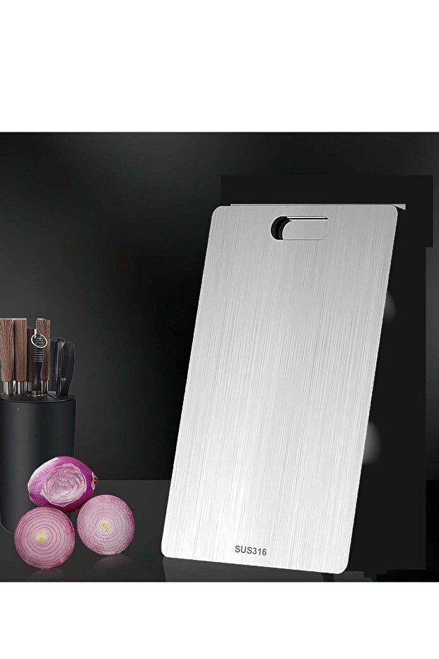 Cutting Board,Grade 316 Stainless Steel Kitchen Chopping Board, Large Double-Sided Medical Grade 316 Stainless Steel Cutting Board, Vegetable, Fruit, and Meat Cutting Board