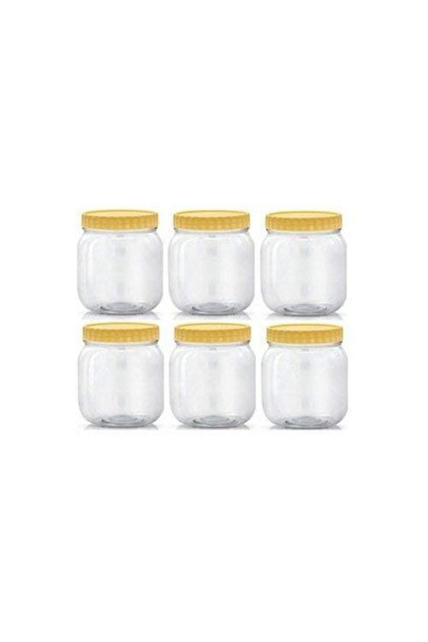 Airtight Clear Plastic Food & Spice Storage Cylinder Jars Set (6 x 750ml)