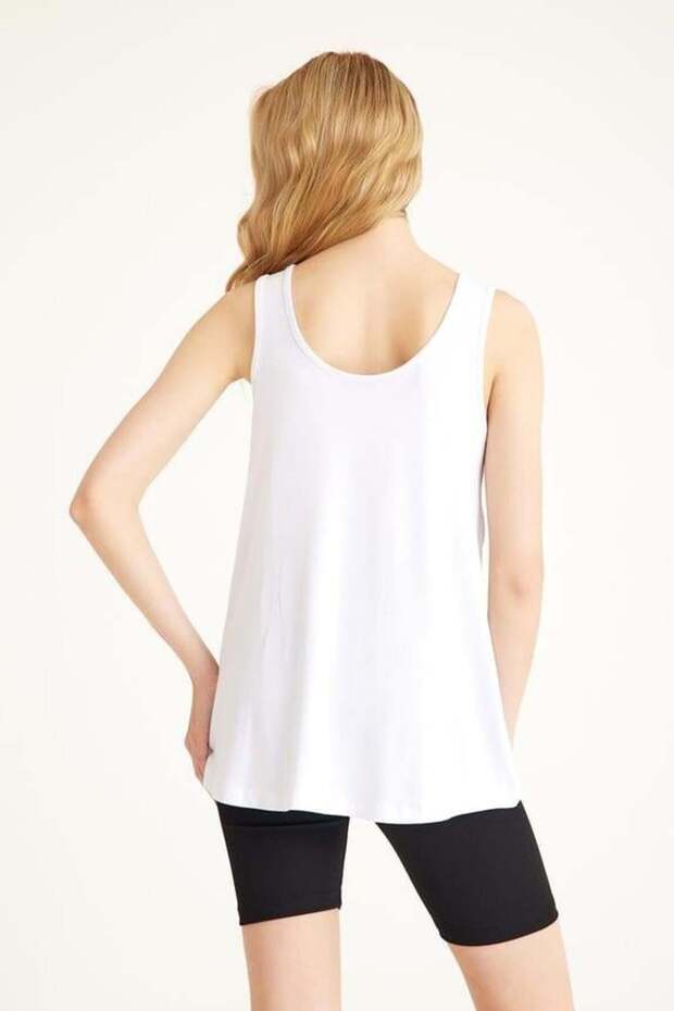 3 قطع تي شيرت بدون أكمام بقصة مريحة وحزام سميك أساسي - 8