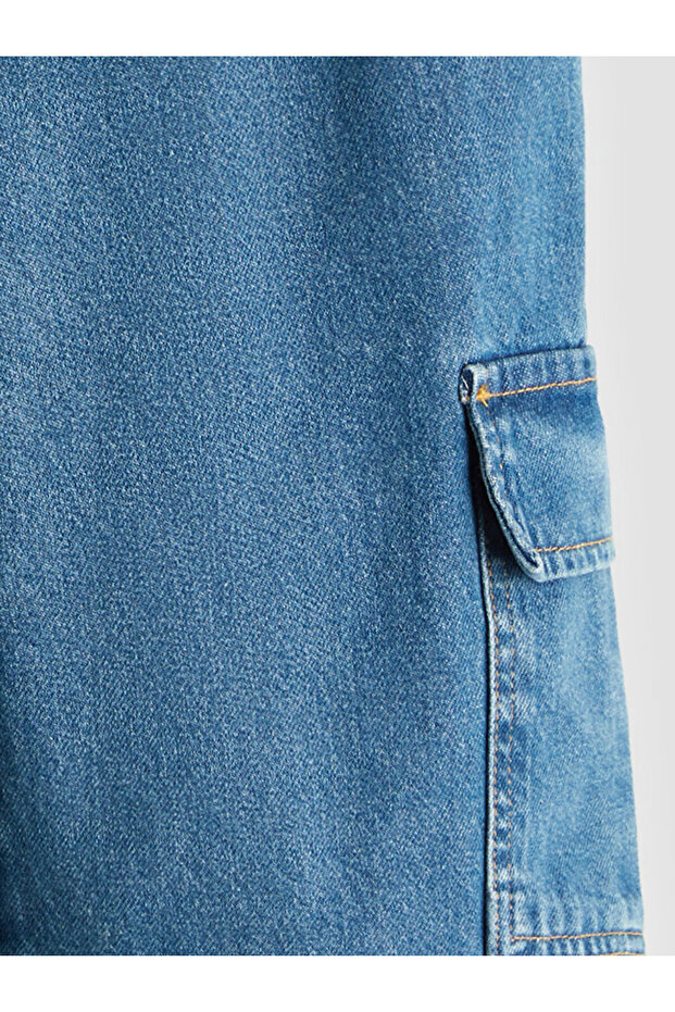 Beli Lastikli Erkek Çocuk Kargo Jean Şort - 3