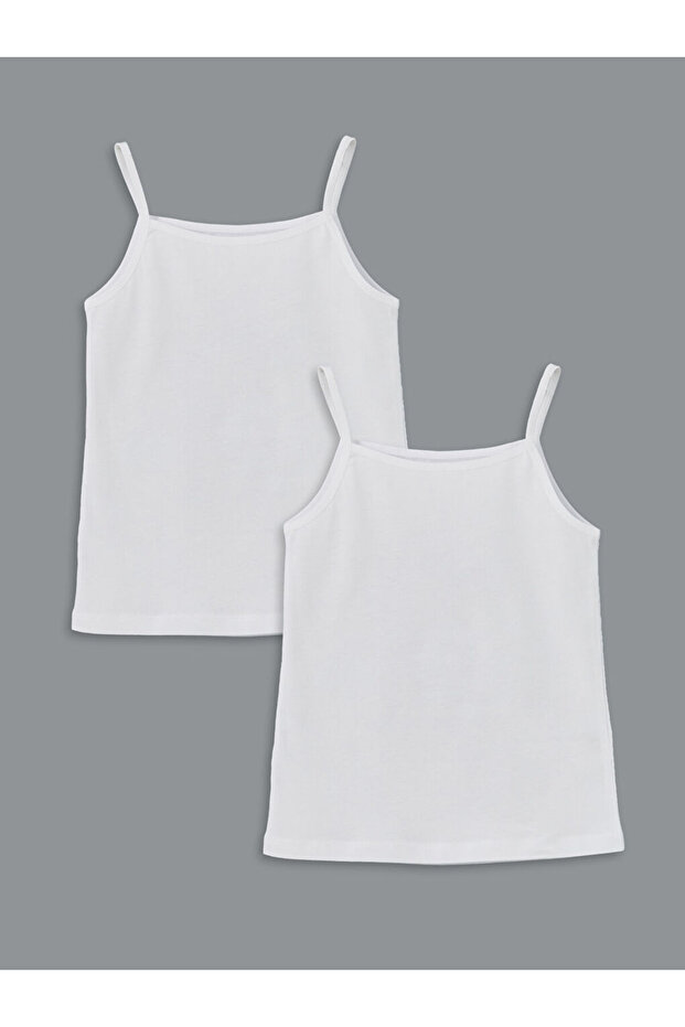 Shining Store's Glittering Choices Square Roba Collar Rope Strap Girls' Undershirt 2-Pack