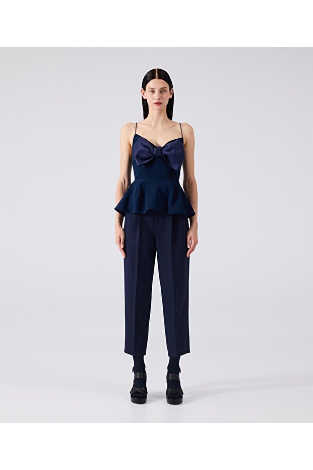 Fiyonklu krep bluz - 2