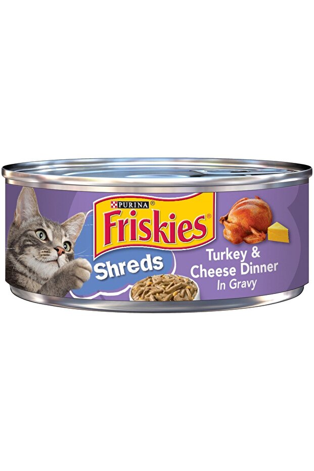 Savory Shreds Turkey & Cheese Dinner 156 gTasty Protein-Rich Wet Cat Food Can