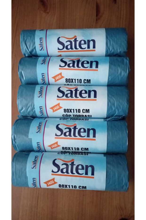 50 Adet- Mavi Kalın Jumbo Çöp Torbası Poşeti 80x110 400 gram 5 Rulox10 Adet - 1