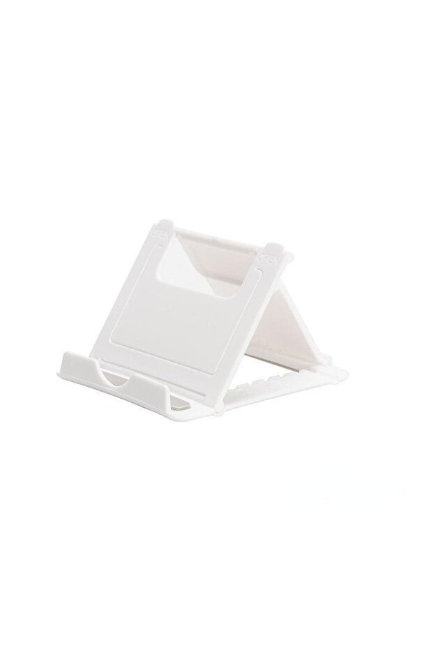 WHITE Mini Creative Portable Universal Folding Plastic Phone Holder Tablet Computer Stand