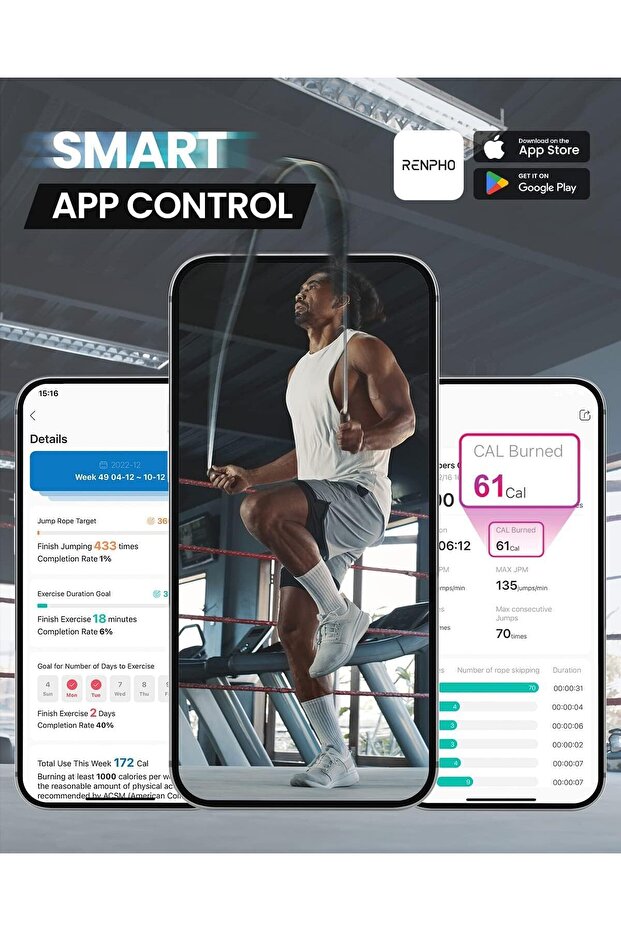 Smart Skipping Rope With Counter, Adjustable Wireless, App Analysis Data, Fitness Rope for Me - 3