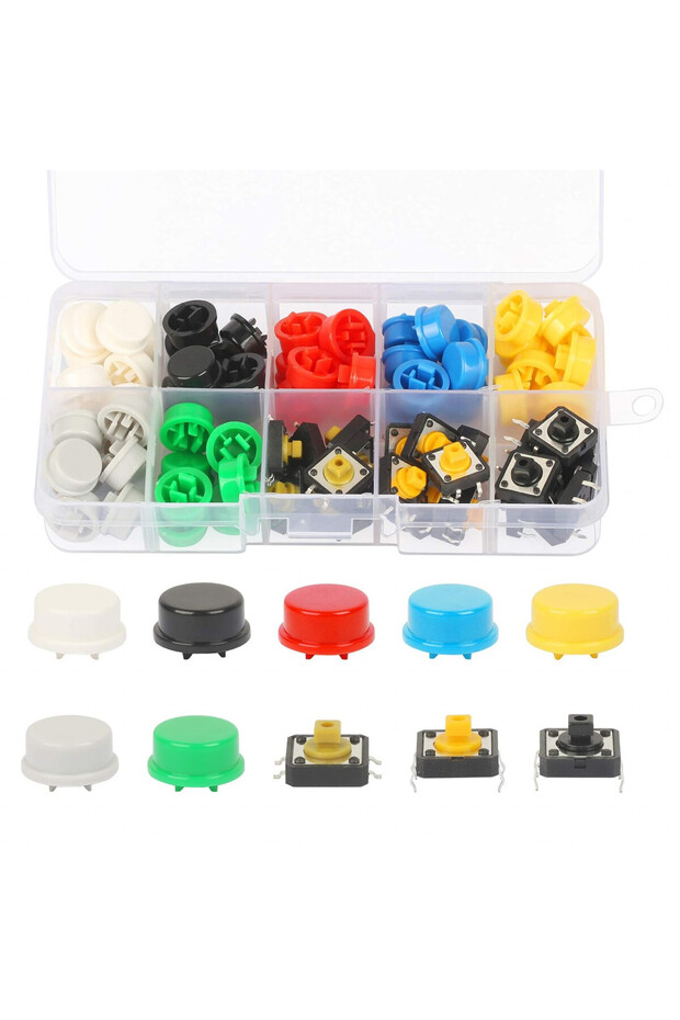 switch button set, plastic/metal, multicolor, 80 pieces - 1