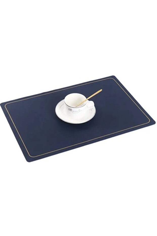 Elegant Rectangular Dining Table Placemats with High-Quality Materials, Blue - 1