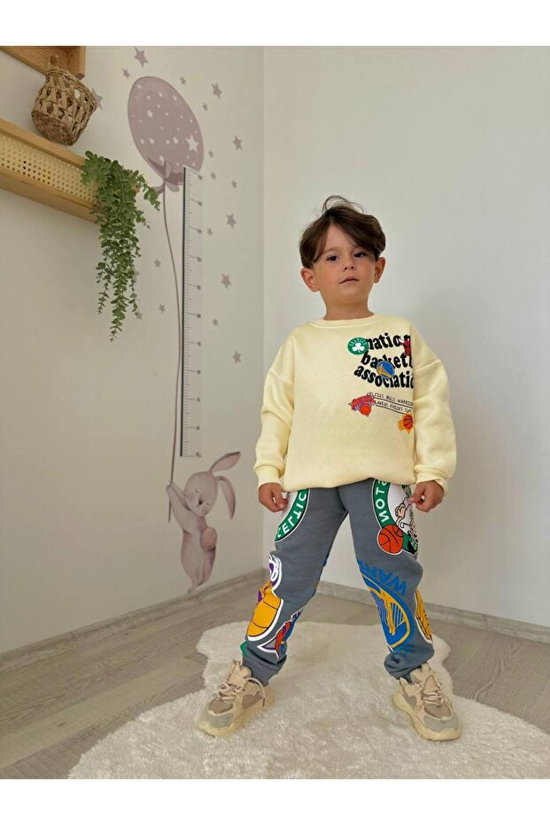 Boy's Tracksuit Casual Bottom Top Set Suitable for School 3-Threaded Quality Full Lycra