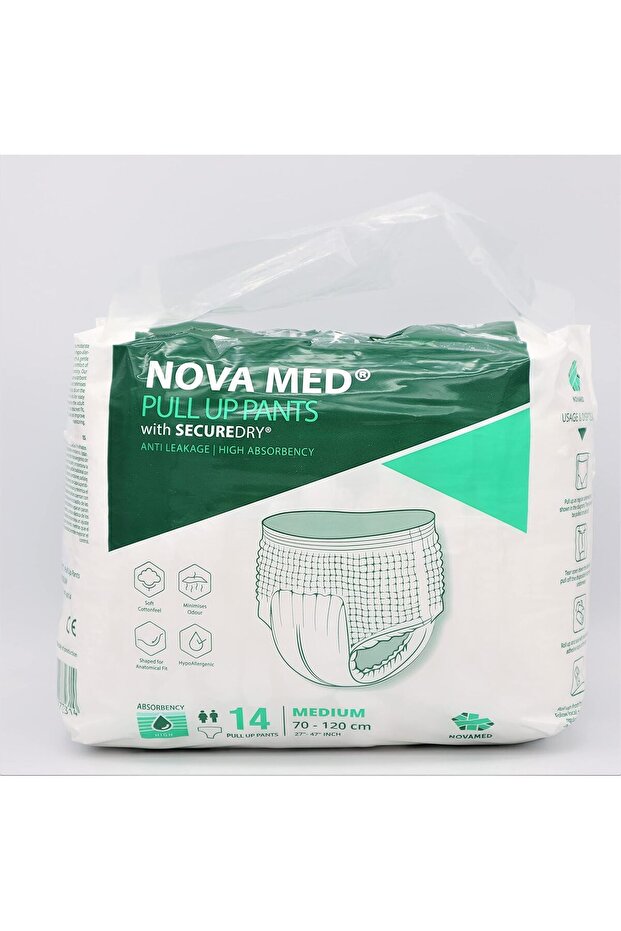 Nova Med Incontinence Pads, Adult Pull up Pants, Adult Nappies - 14 Pants per Pack (Medium) - 1650ml