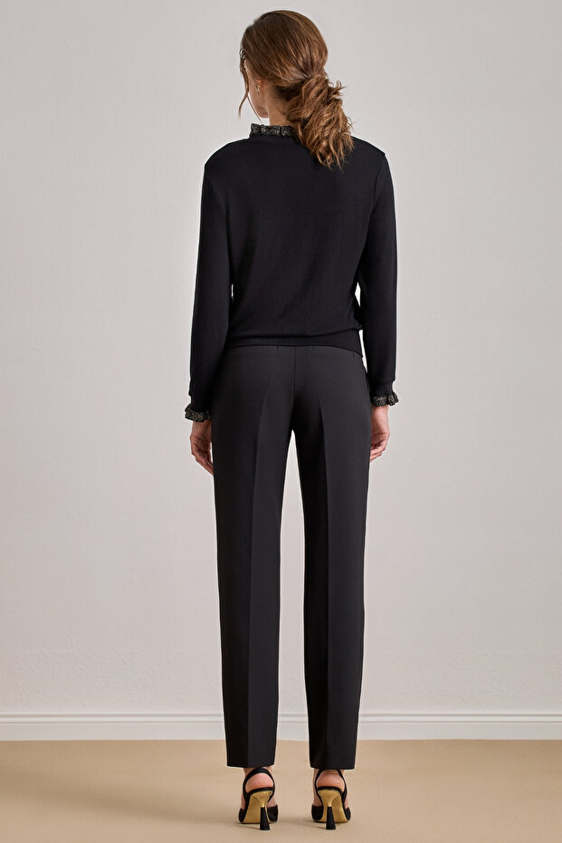 Relax Fit Siyah Örme Bluz - 3