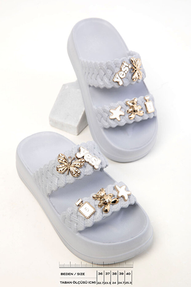 Szare Kapcie Damskie 20305 - 2