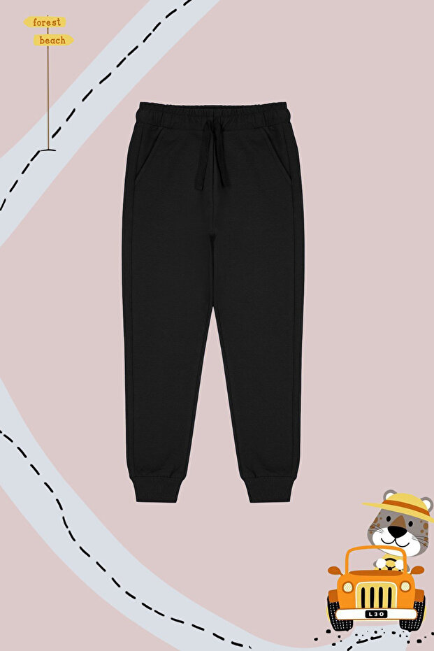 Lacivert-Gri-Siyah 3'lü Beli Lastikli Jogger Örme Erkek Çocuk Okul Eşofman Altı TKDAW25EA00000 - 5