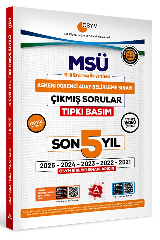Son 5 yıl AYT-TYT ve MSÜ Sınavları ÖSYM Çıkmış Sorular Tıpkı Basım 2026 Model - 4