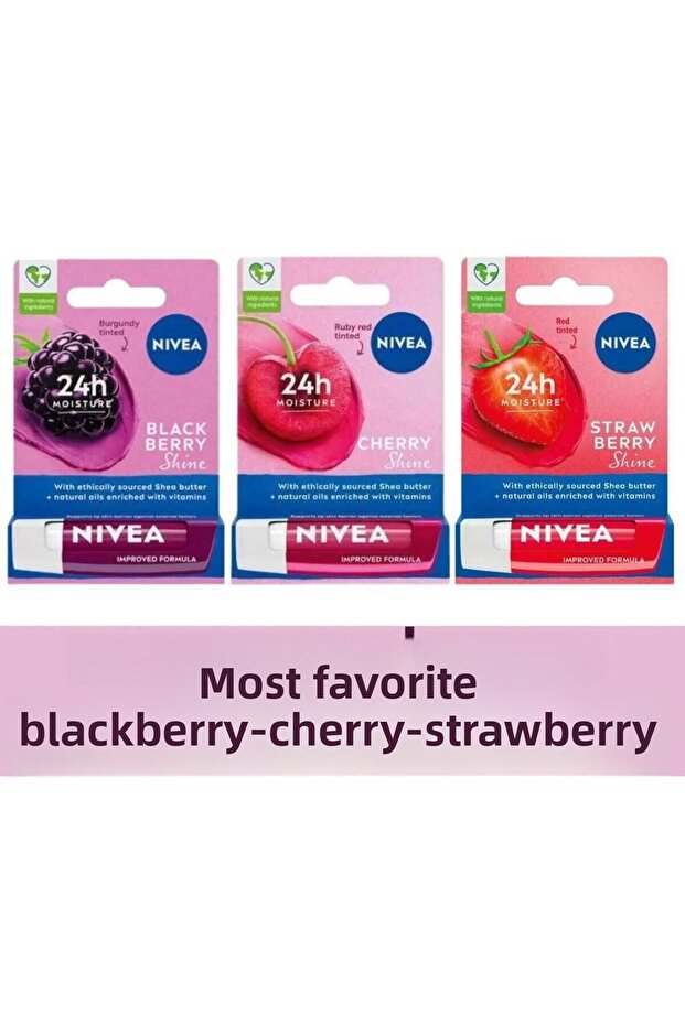 4.8g X 3 Blackberry Cherry Strawberry Lip Care Cream